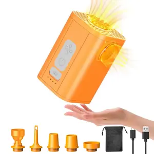 Portable Rechargeable Electric Air Pump - 4.9oz Ultra Light Inflator with Advanced Heat Dissipation, 6 Nozzles for Inflating Bed, Sleeping Pads, Glamping Camping Accessories, Outdoor Camping Supplies (Quick Inflate/Deflate)