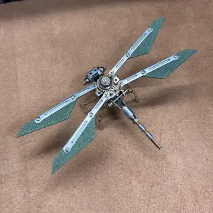 Bee Wing Tourist Steampunk Insect Mechanical Dragonfly DIY Stress Relief Desk Ornament, Creative Handmade Gift for Birthday Graduation