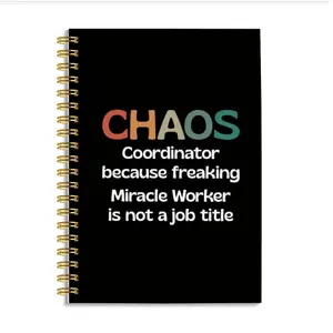 8.3*5.5 Inch Employee Appreciation Gift Notebook, Grid College Paper Spiral Journal, Office & School Supplies, Chaos Coordinator Notebook