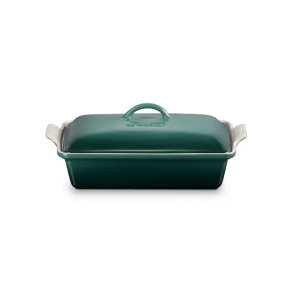 Le Creuset Heritage Nonstick Multiple Colors Rectangular Covered Stoneware Casserole - 4 Qt Oven-Safe Bakeware, Dishwasher-Safe for Baking Comforting Casseroles, Desserts, Colorful