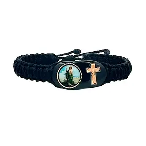 St Jude Cross Black Bracelet