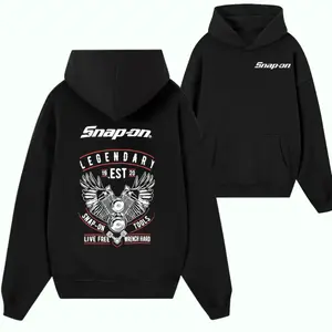 Snap-on "Legendary Tools" Black Hoodie – Winged V-Twin Engine Graphic Sweatshirt, Premium Biker Style Gear for Mechanics and Live Free Wrench Hard Enthusiasts