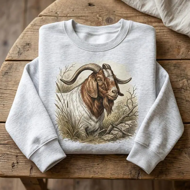 Goat Vintage Shirt Unisex Tee Sweatshirt Hoodie Goat Lover Farm Animal Retro Aesthetic Graphic Apparel Cute Birthday Gift For Him Her