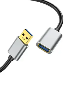 1.6ft USB Extension Cable, USB 3.0 A Male to Female Extender Cable, 5Gbps High-Speed Data Transfer, Gold-Plated & Anti-Interference Compatible with Keyboard/Mouse/Printer/VR/Webcam/Hard Drive