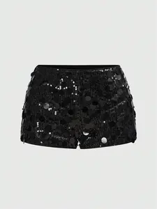 Women's sequin punk mini sexy fashionable ultra-low-rise micro shorts Fitted Fit, Womenswear, suitable for summer beach, graduation ceremonies, Easter concerts, Nashville vacations, music festivals, and other occasions.