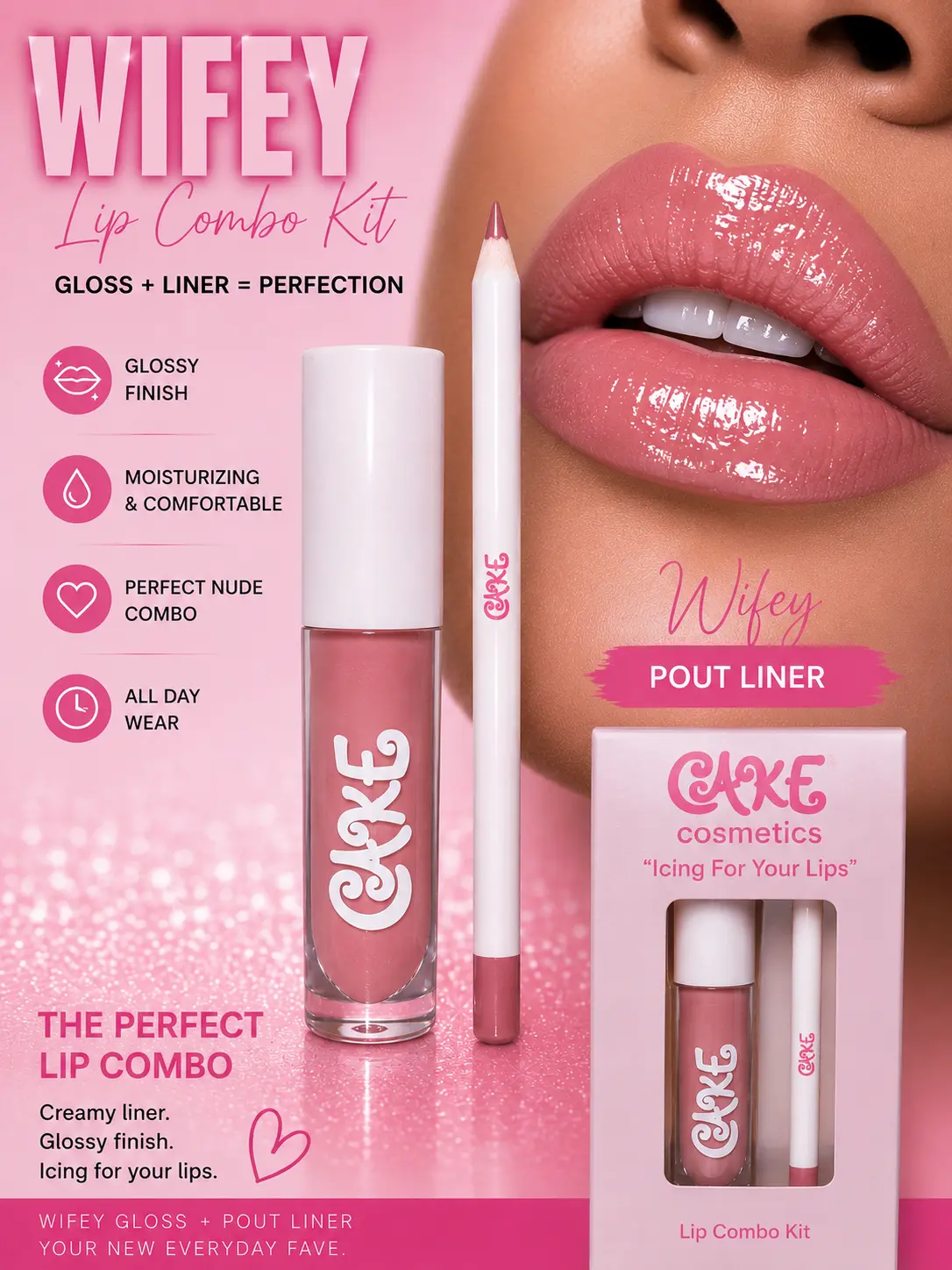 WIFEY Lip Kit - gloss lipstick pink makeup beauty lips pretty luxury WIFEY Lip Kit - gloss lipstick pink makeup beauty lips pretty luxury