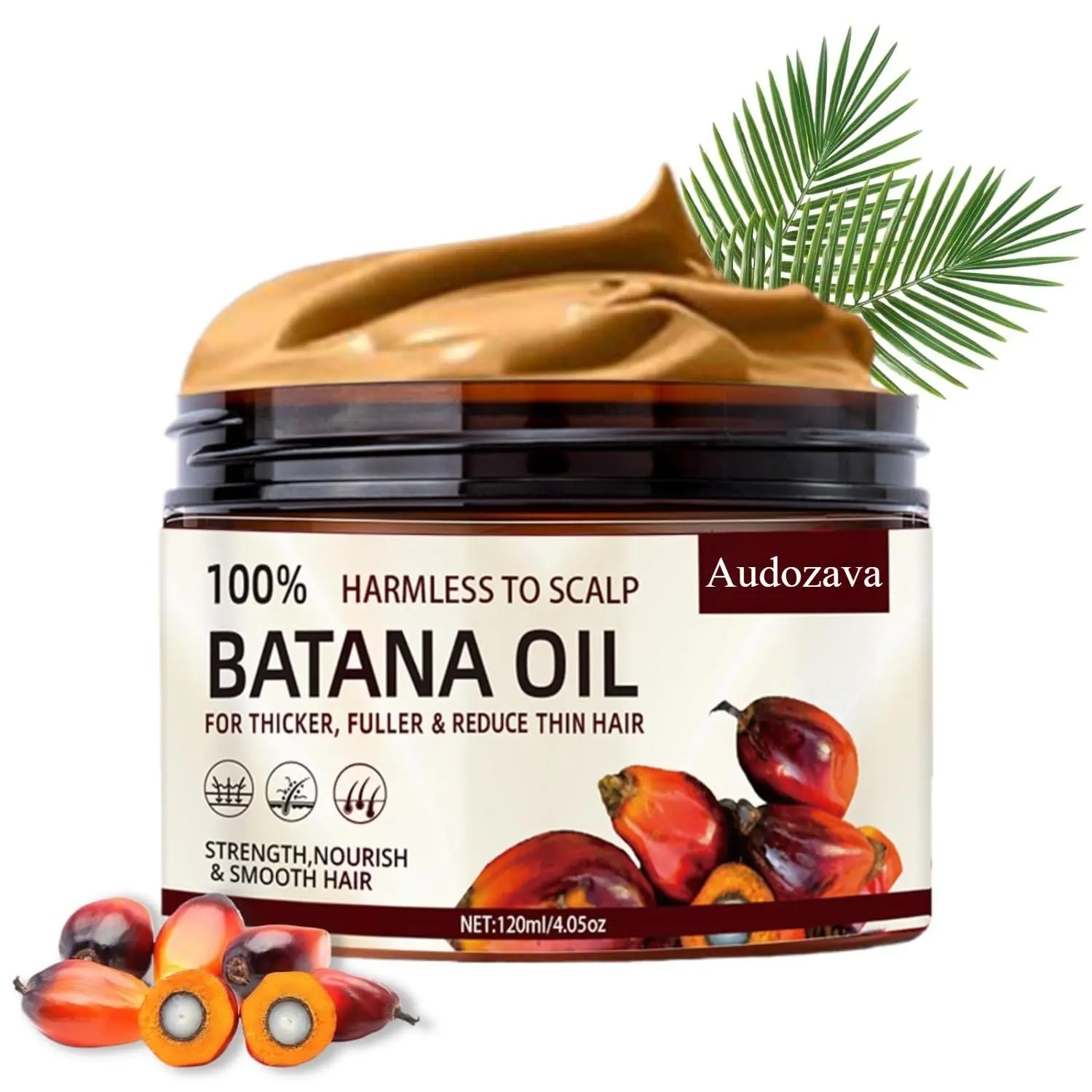 100% Unrefined Raw Batana Oil for Hair Growth Dr. Sebi Organic Pure from Honduras with Keratin, Coffee Extract & Other Ingredients to Enhance Efficacy for Thicker, Strength (4.02 oz, Butter)