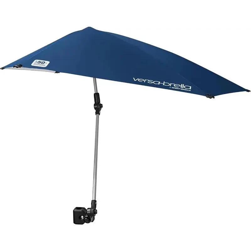 UPF 50+ Personal Sun Shade - Portable Umbrella for Sports & Outdoors - Secure Clamp 360-Degree Swivel Adjustable Position