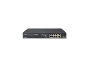 Planet FGSD-1008HPS 8-Port 10/100TX 802.3at PoE + 2-Port Gigabit TP / SFP Combo Web Smart Switch