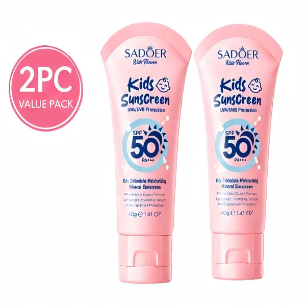 2-Piece Calendula Mineral Sunscreen Spray SPF50 PA+++, Gentle Daily Body Care for Children's Sensitive Skin, Smooth, Moisturizes, Sheer Sun Protection Body Shield