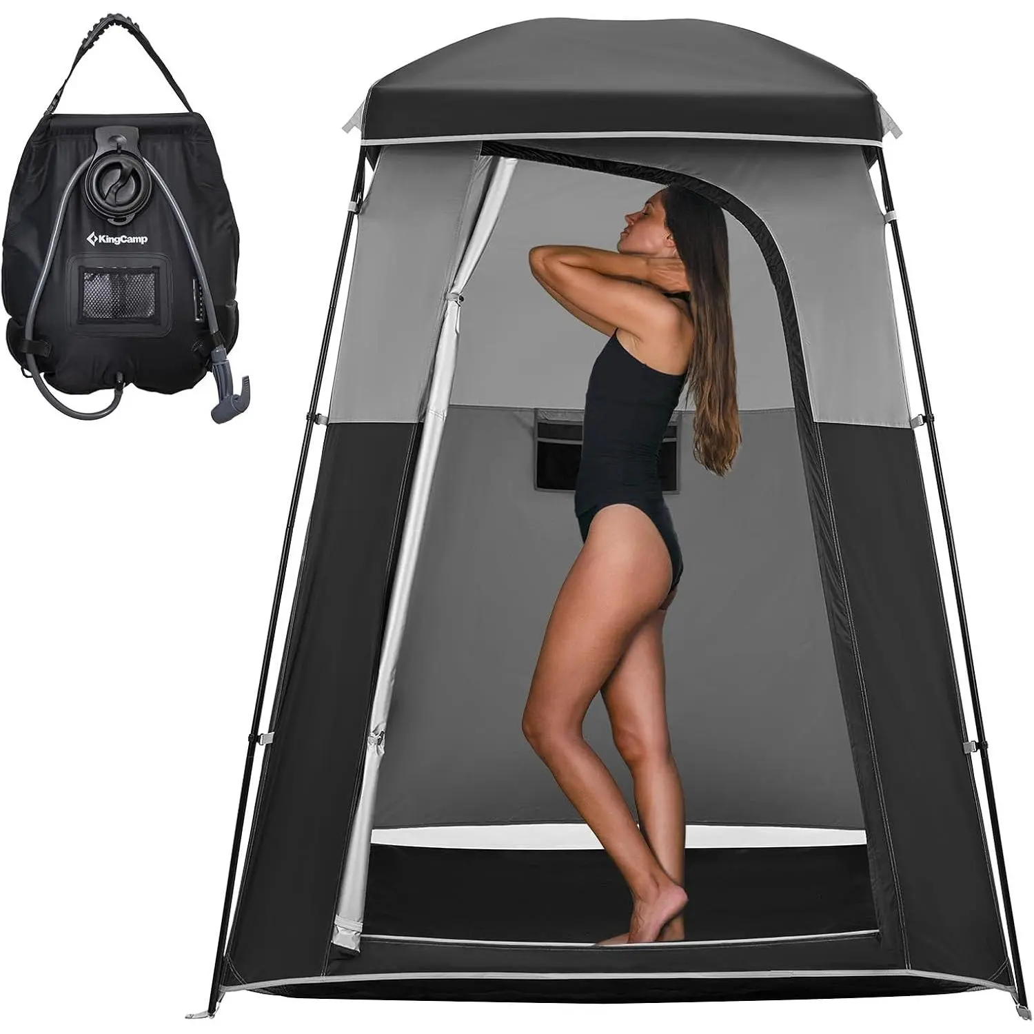 KingCamp Portable Shower Tent, Outdoor Privacy Tent with Dressing Room & Toilet Tent, Quick Setup Camping Changing Room Shelter for Beach, Camping, Hiking & RV  BackToSchool