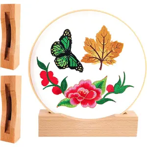 3-Pack Embroidery Display Holders, Lap Embroidery Stand and Embroidery Hoop Stand, suitable for 3–6.7-inch cross stitch frames and cross stitch kits
