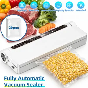Food Saver Vacuum Sealer Machine - 75KPA Powerful Vacuum Sealer for Food with 20 Bags, Compact Food Vacuum Sealer Machine w/Digital Timer, Easy to Use for Home Kitchen#Summervibes