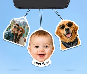 Personalized Photo Air Freshener - Custom Cut Vanilla Coffee Scented Car Freshener for Boyfriend Girlfriend Husband Wife Women Decor Accessories Car Deodorizer Car Diffuser