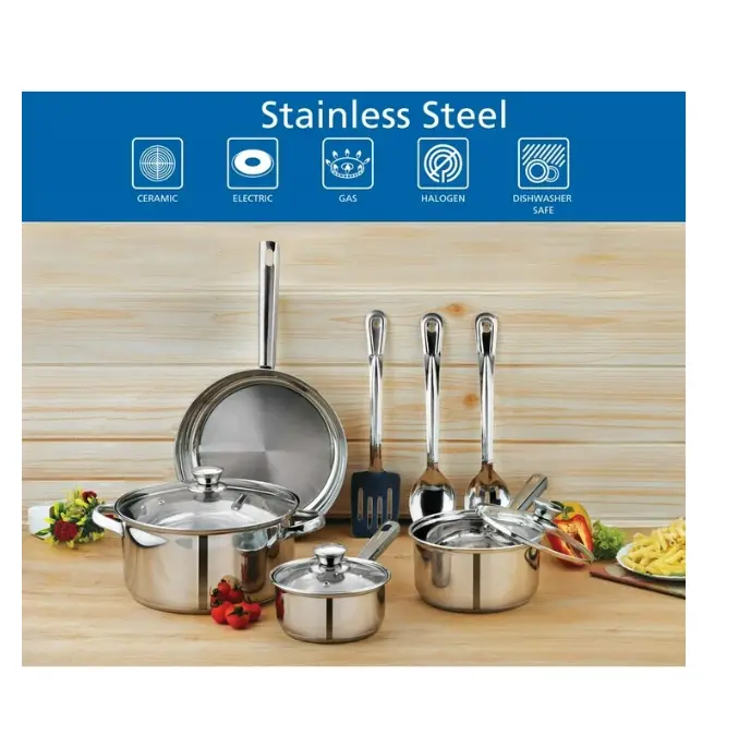Stainless Steel 10Pc Cookware set