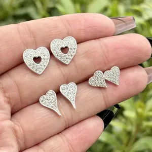 Real Silver 925 Heart Zirconia Earring