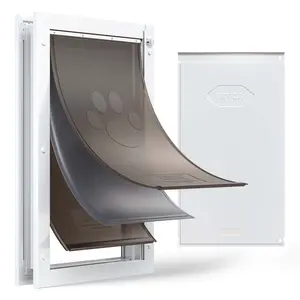 【DealsForYouDays】VEVOR Pet Door, X-Large, with Three Magnetic Flaps and Metal Frame, Strong and Weatherproof Dog Door for Interior and Exterior Doors, Easy to Install, Easy In-and-Out Access for Doggies, White
