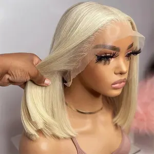 613 BOb Wig 200% Density 13x6 Short Cut Pre Plucked Bone Straight Blonde 613 Hd Lace Frontal Wigs 13x4 HD Lace Front Human Hair Wig Closure Wigs