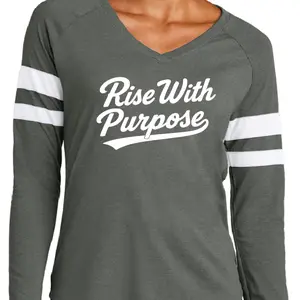 RUBY_RISE W PURPORSE WOMEN BASEBALL JERSEY TEE-4.5-ounce, 60/40 combed ring spun cotton/poly