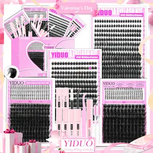6 Styles Lash Clusters Lashes Kit 100D/150D/200D/300D/Spiky/Bottom Lashes Clusters Kit 5-21mm Cluster Eyelash Extension Kit 921 Pcs D-Curl With Lash Bond and Seal*2, Lash Remover，Lash Tweezers,Eyelash Brush DIY at Home Easily Eyelashes Extension Kit