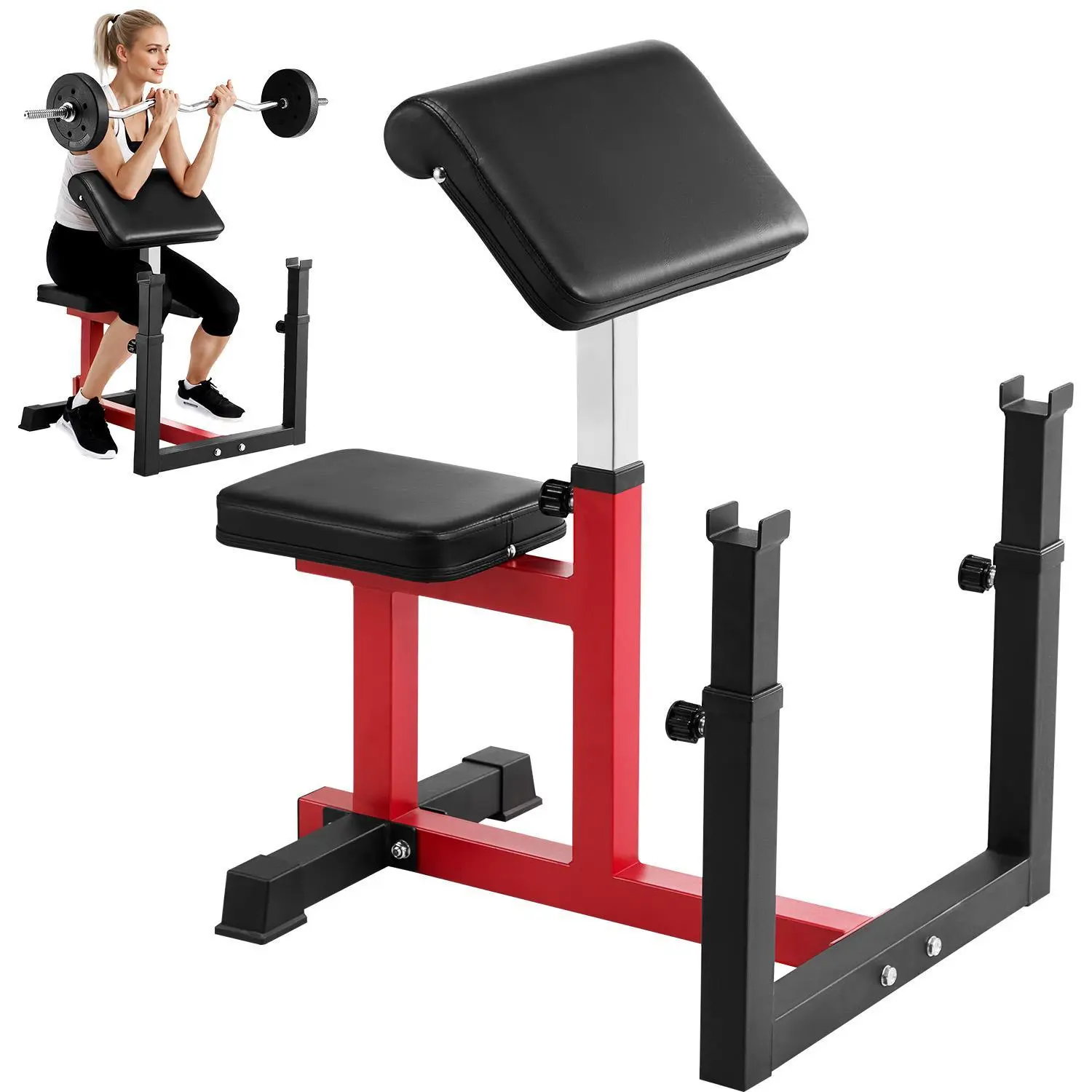 VEVOR Sturdy Weight Bench with Leg Extension & Bicep Curl Station Weight Lifting, Adjustable Workout Benches for Muscle Strengthening, 440 lbs Capacity Home Gym Fitness Equipment#SohoChic, Muscle Strengthening Weight Lifting