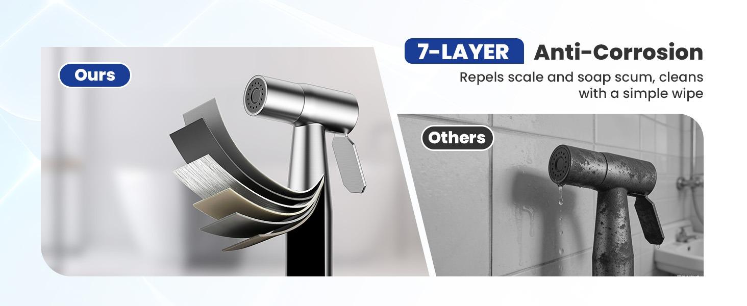 Handheld Bidet Sprayer Kit | Adjustable Water Pressure | Tool-Free Install | Multi-Use for Toilet Cleaning, Pet Bath, Personal Hygiene, Bathroom & Kitchen