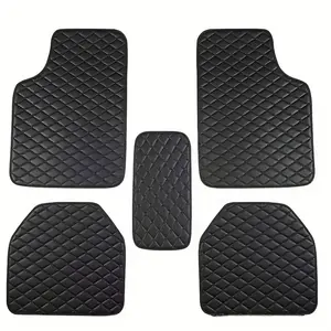 5 Piece Universal Leather Car Floor Mat Non slip and Wear resistant Waterproof and Easy To Clean Effectively Protects The Baseplate in The Car Can Fully Protect The Interior of The Car and Is A Universal Car Fashion Accessory in All Seasons