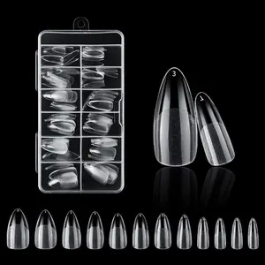 Press on Nails for Nail Extension, 120pcs/set Almond Fake Nails for Nail Extension, Clear DIY Fake Nail Covers, Transparent Fake Nails, Full Nail Tips Kit, Nail Supplies, Almond Shape Nails