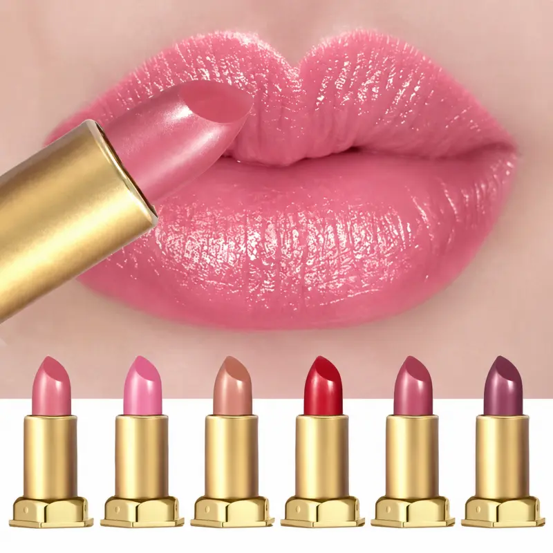 SAM SUGAR 6pcs Gloss Lipstick & Lip Glaze Set - Silky, Nourishing, Moisturizing, Non-Stick Cup, Non-Drying, Smooth, High-Quality Cosmetic for Glossy Lips & Long Wear Makeup, Long Wear Lipstick & Lip Gloss