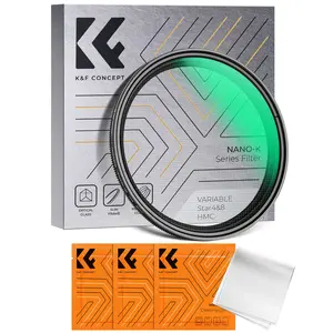 【K&F CONCEPT】 Variable Star Filter Cross Screen Starburst Filter 4, 8 Points -18 Layer Coating Ultra Slim Optical Glas Camera Lens Filter with 3 Cleaning Cloth