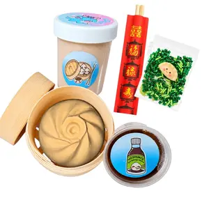 Dim Sum Slime Kit – DIY Glossy Dumpling Slime with Sauce Slime, Chopsticks & Toppings
