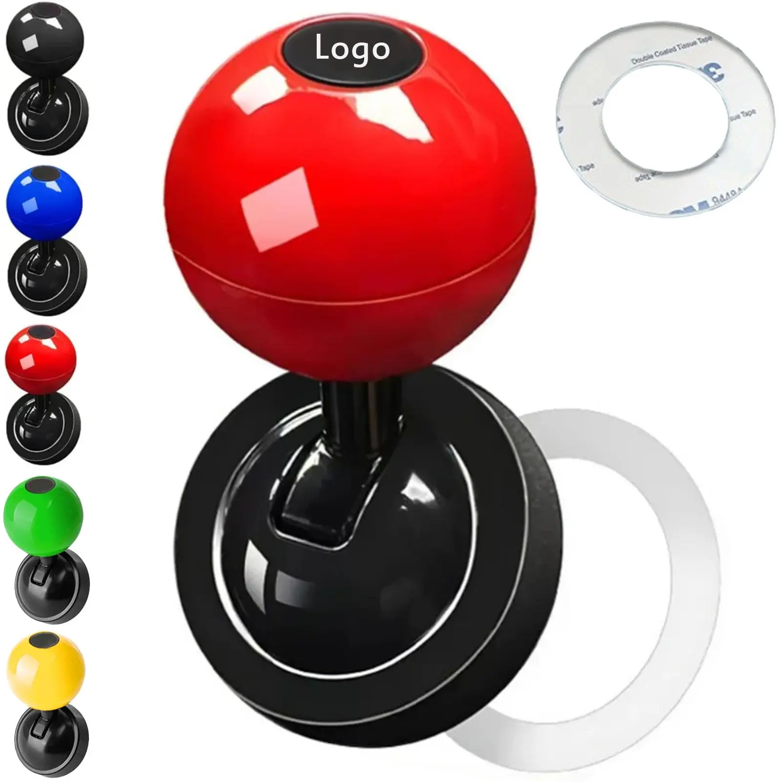 Universal One-Button Start Car Shift Knob, Push Start Button, Metal Car Joystick Ball, Customized Cars Start Ignition Switch Buttons Rocker