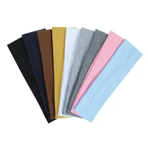 Women's 9-Piece Vibrant Cotton Blend Headbands, Soft Elastic Stretchy Sweat Bands, High-Quality Comfortable Breathable Gym Accessories for Running Yoga, Sports Makeup (Pink)