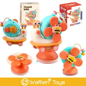 Snail Inertia Car Windmill Toy, Multi-Functional Suction Cup Tabletop Plaything, Fun Rotating Entertainment for Kids, Spinning Tops