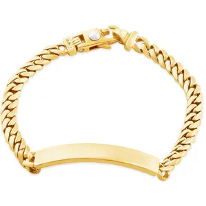 Men's Cuffed Link 14k Gold (29gram) or Platinum (47gram) 6-8mm Bracelet 8.5"