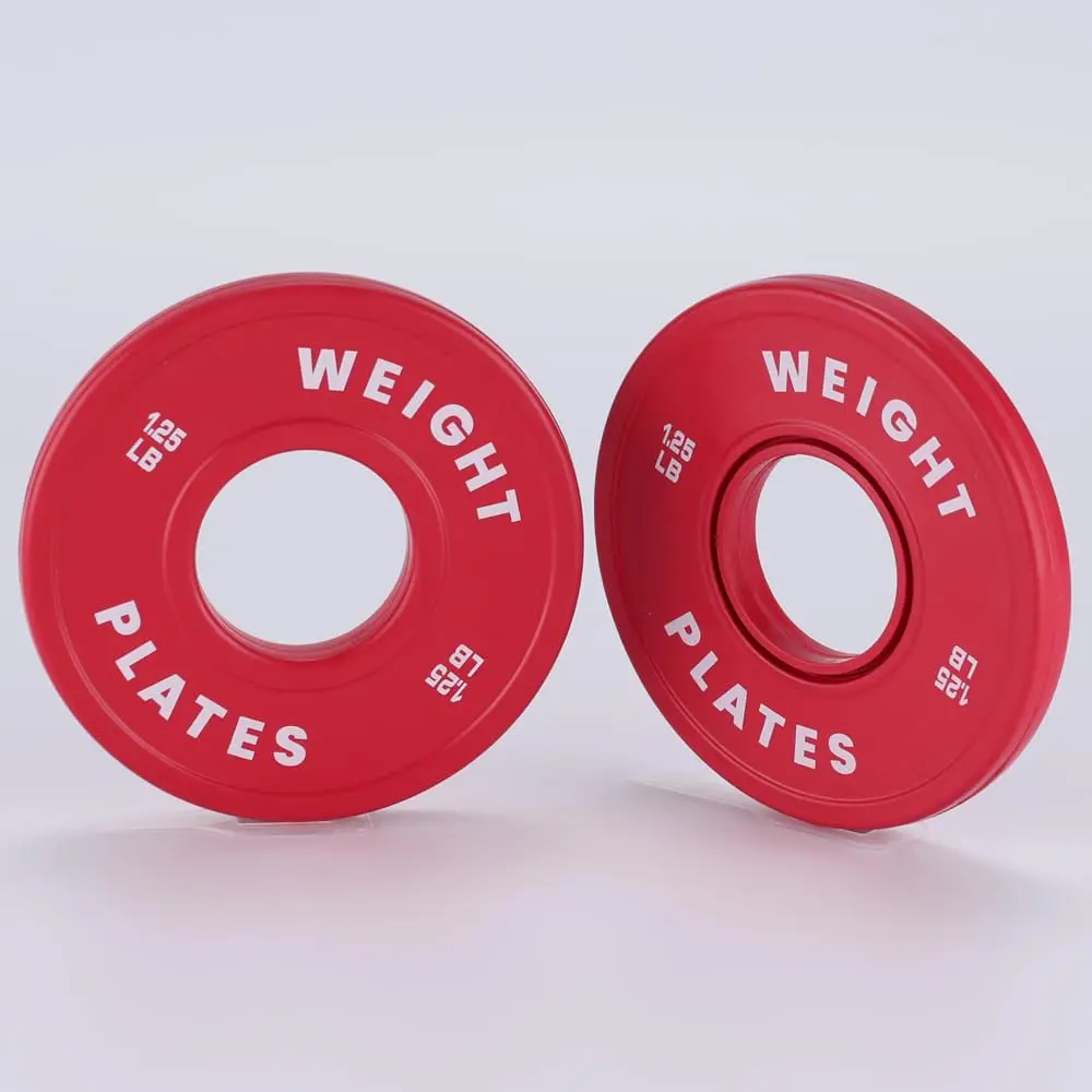 Olympic Rubber Bumper Plates with Steel Core, 1.25LB Color Coded Fractional Weight Plates for Micro-Loading, 2" Olympic Barbell Plates for Strength Training & Deadlifts, Protective Rubber Coating, Noise Reduction, 2PCS Set