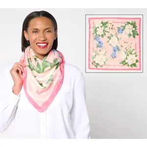 Joan Rivers Gardenia and Hydrangea 37 x 37 Scarf