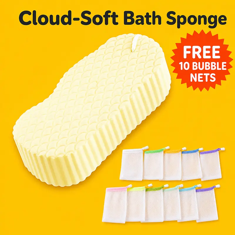 Buy 1 Get 1 Free|10 Counts Exfoliating Mesh Soap Bag, Large  Foaming Net On Face, Drawstring Holder Bags for Luxurious Bath & Shower Experience,   Hanging Personal , Random Color