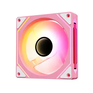 Vetroo LF120 120mm ARGB Case Fan with Infinite Mirror Design & PWM Smart Control, Fluid Dynamic Bearing, Nine Blades Design & 8 Rubber Pads for Low-Noise Operation - Pink
