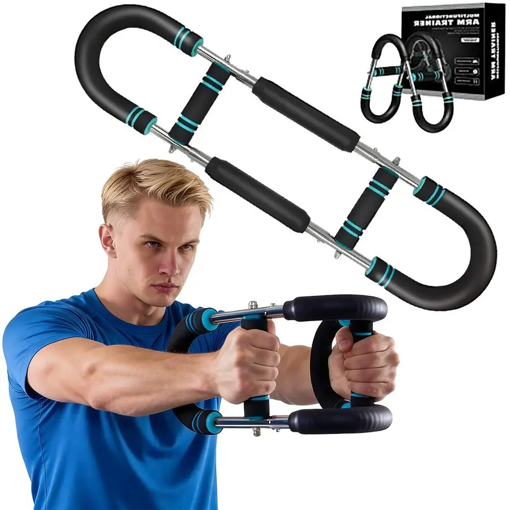 Novice Pro All Training Levels Upper Body Muscle Builder, 60-90/90-120lb Variable Load Power Twister Bar, Home Gym Multi Space Training Tool, Detachable Dual Spring Arm Twister Trainer
