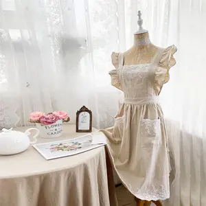 【Mother's Day gift】 Cotton Apron - 100% cotton floral pattern, full-coverage gardening apron, suitable for flower shops and home use.