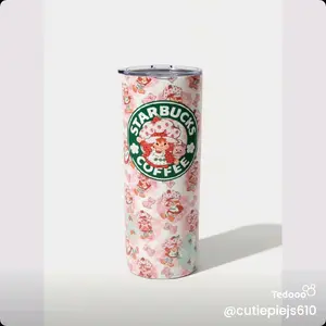 Berry Sweet Strawberry Shortcake Tumbler 20oz Stainless Steel Cup with Cute Strawberry Design