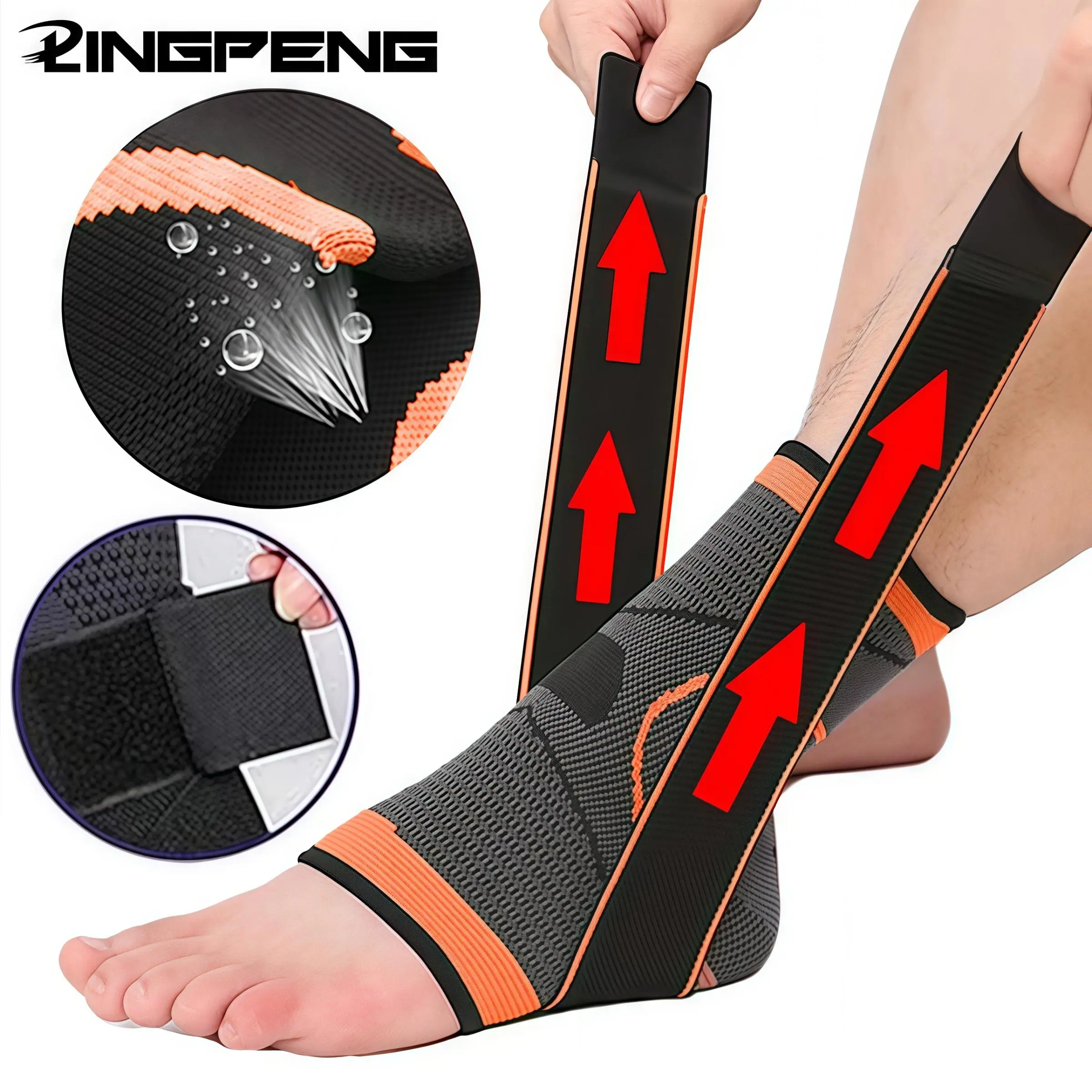 Adjustable Ankle Protective Compression Support, 1 Count Lightweight Sports Brace for Running Hiking Basketball Protection, Breathable Brace, Sports & Outdoor Accessories, Healthcare