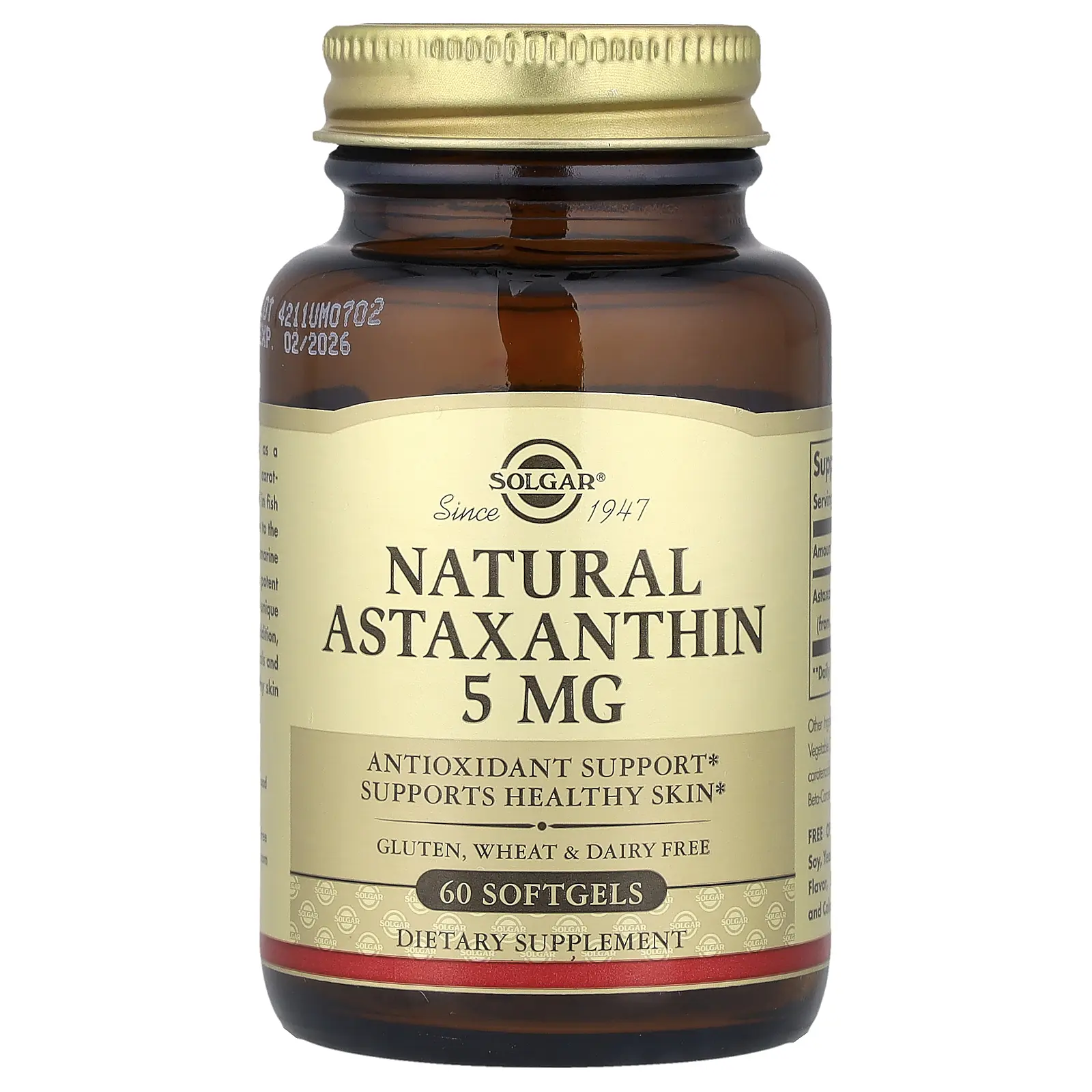 Solgar Natural Astaxanthin, 5 mg, 60 Softgels