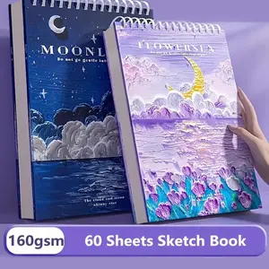 Spiral Sketch Book, 4 Counts/set High Quality Sketch Book, Spiral Bound Sketch Pad, Art Supplies for Painting, Writing and Creative Expression, Artist Hand Drawn