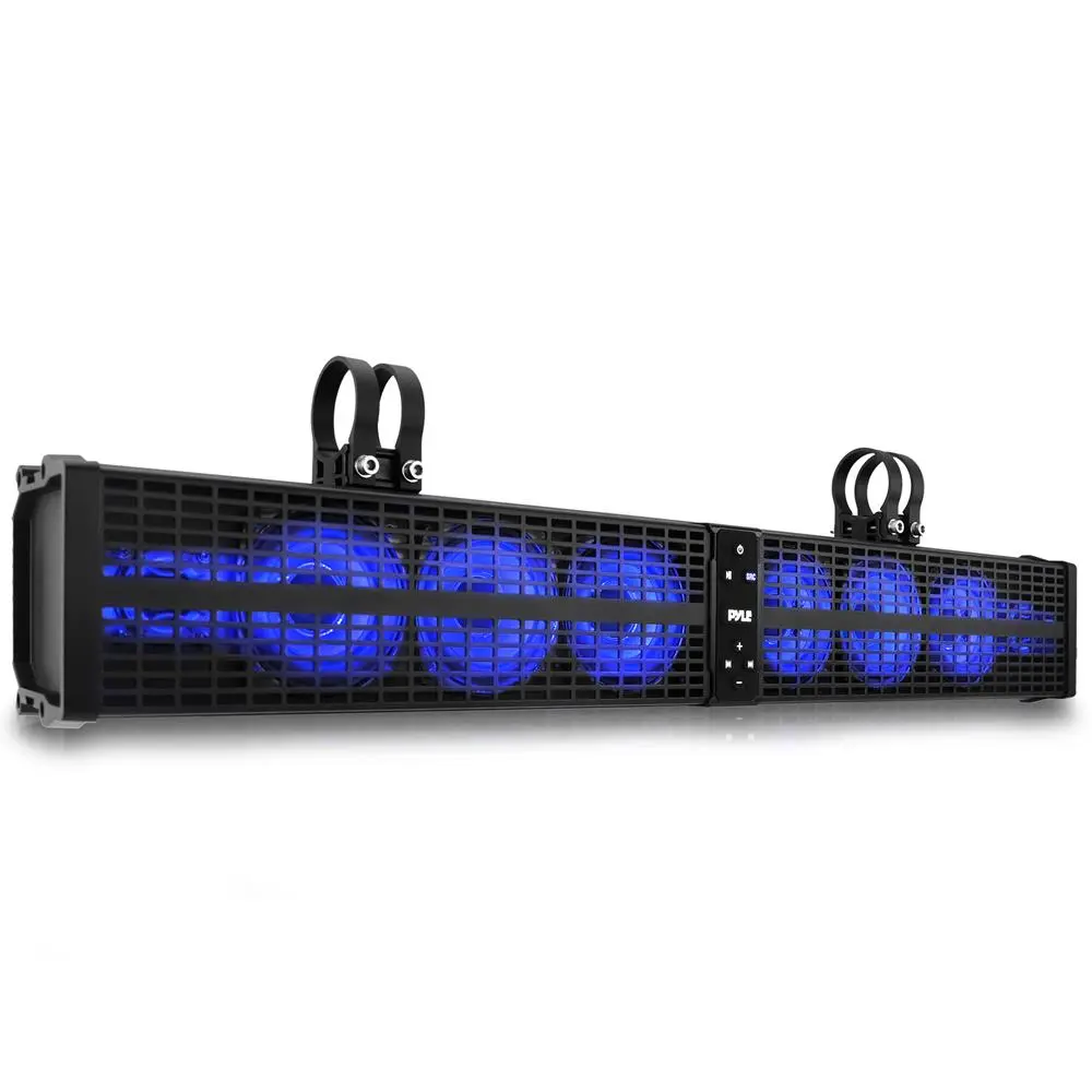 32" Marine Rated Waterproof Speaker Amplifier Soundbar - Bluetooth Wireless Streaming, 1'' Tweeters, LED Lights, Watts Output, Smartphone/Tablets/Laptops Compatibility, Multiple Connection Options, Bluetooth 5.0