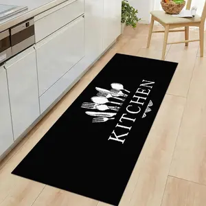 Modern European Style Kitchen Floor Mat Set, Soft Plush Comfortable Rug for Laundry Room & Kitchen Area Decoration