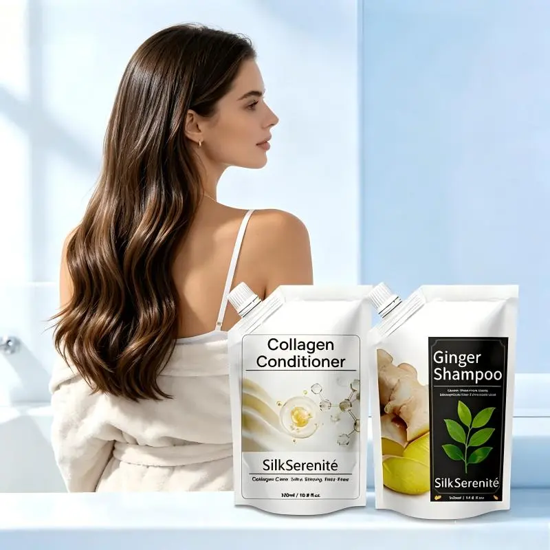 [SALE Buy 1 Get 1 Free] SilkSerenité Ginger Natural Cleanser Shampoo, Adults' Haircare Item with Plant-Based Formula for Oil Control, Hair Repair & Conditioner