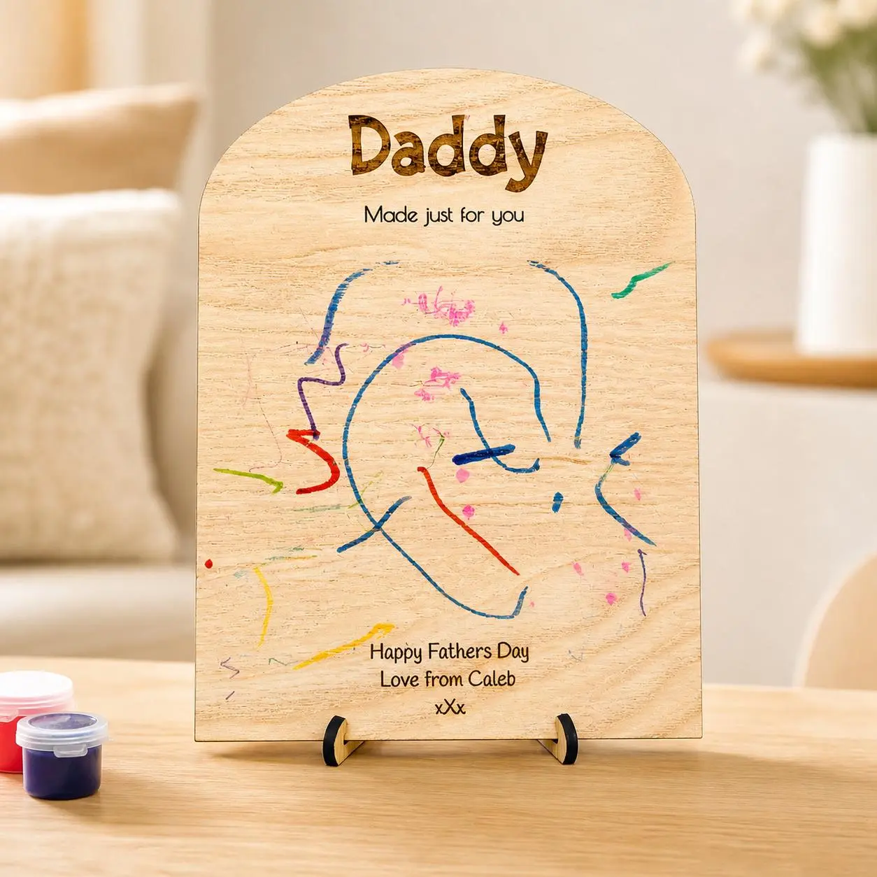 Father’s Day A Drawing For Daddy Personalised Plaque, Fathers Day Gift From Daughter, Personalized Gift for Dad from Kids, Perfect Present for Dad, Papa, Daddy, Grandpa