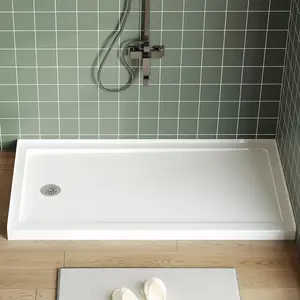 Garvee 60''x32'' Shower Base with Solid Structural Support, Premium Anti-Clog Drain System, Leak-Proof Pan, and Non-Yellowing Surface for Durable and Reliable Bathroom Installation